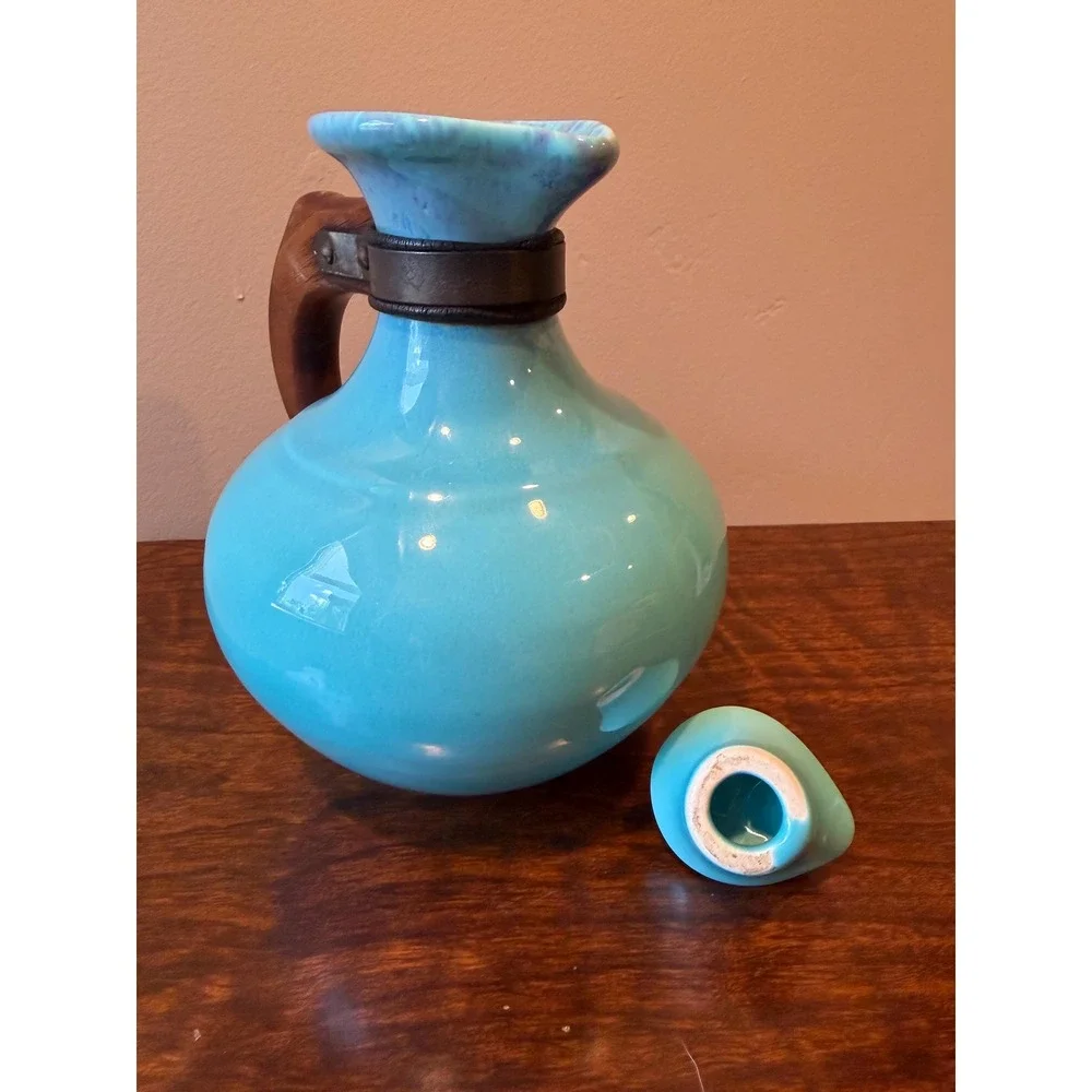Vintage Gladding McBean El Patio Glacial Blue Drip Glaze Coffee Carafe